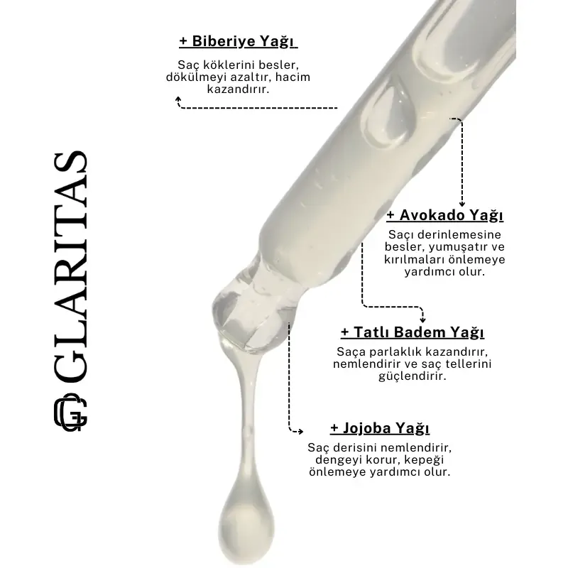 Glaritas Biberiye Saç Bakım Yağı %100 Doğal ve Saf 50 ml