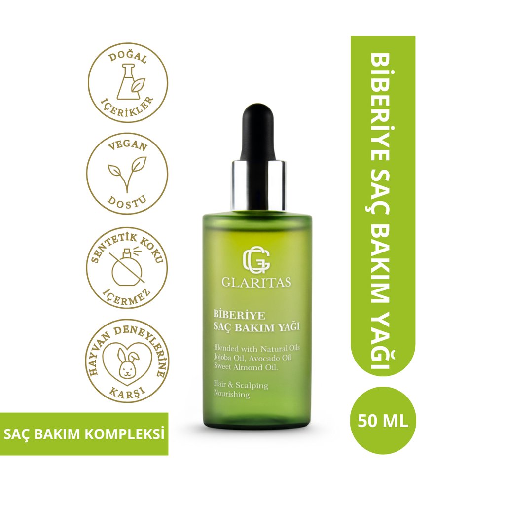 Glaritas Biberiye Saç Bakım Yağı %100 Doğal ve Saf 50 ml